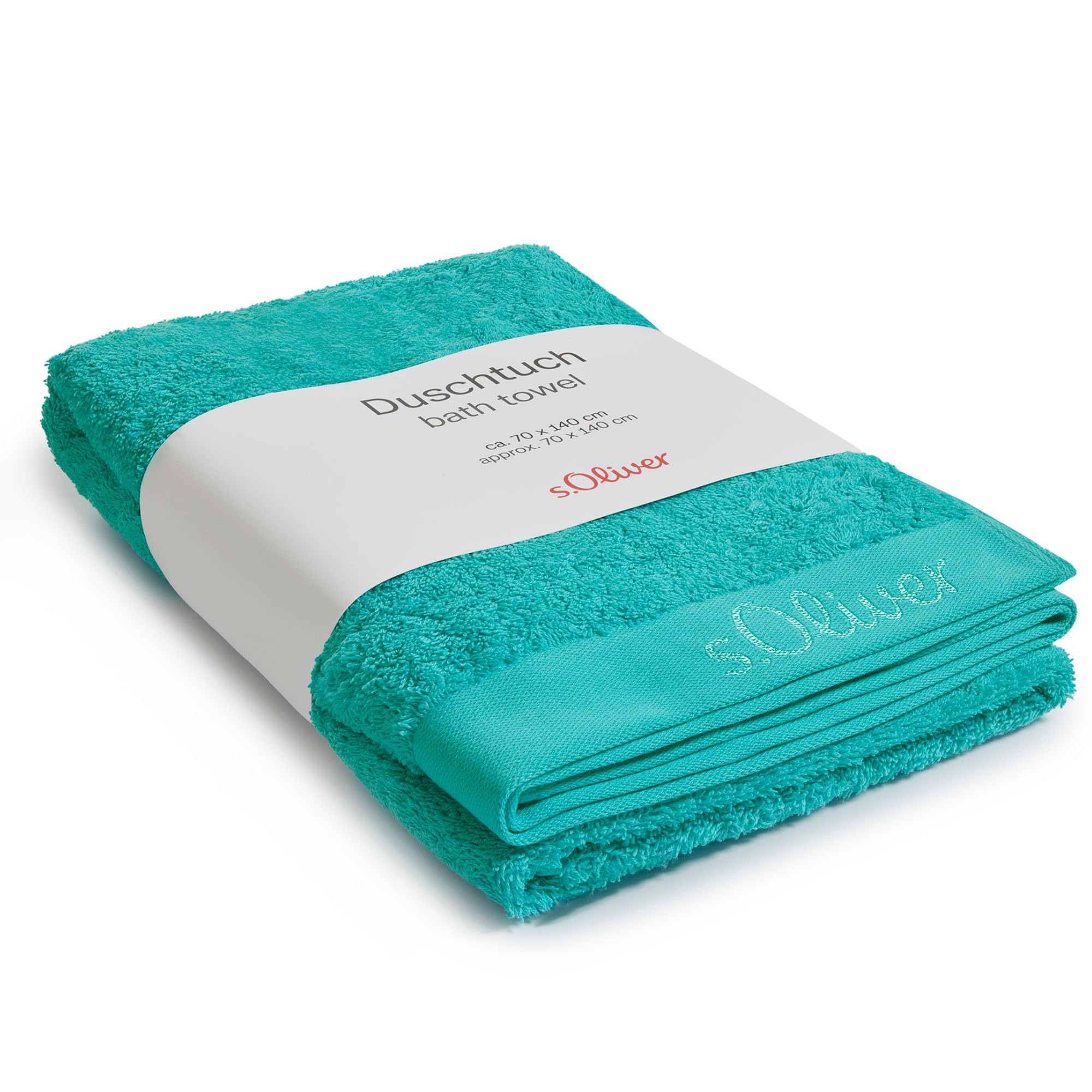 s.Oliver Bath Towel 70 x 140 cm - 100% Cotton, 600 g/m², soft & absorbent, turquoise bath towel
