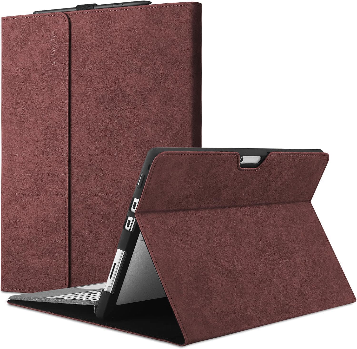 Case for Microsoft Surface Pro 11/10/9 13 inch, Multiple Angle Viewing, Stylus Holder, Light Heat Dissipation, Compatible with Type Cover Keyboard, Red