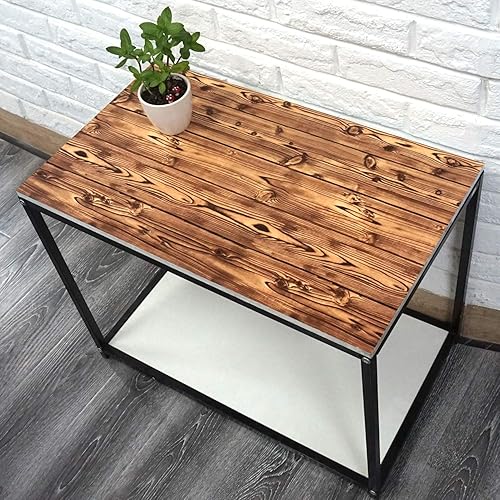 Dimoon Papel de contacto de madera marrón grueso amarillo de 118 x 17.7 pulgadas, papel tapiz de madera rústica, despegar y pegar, papel tapiz de