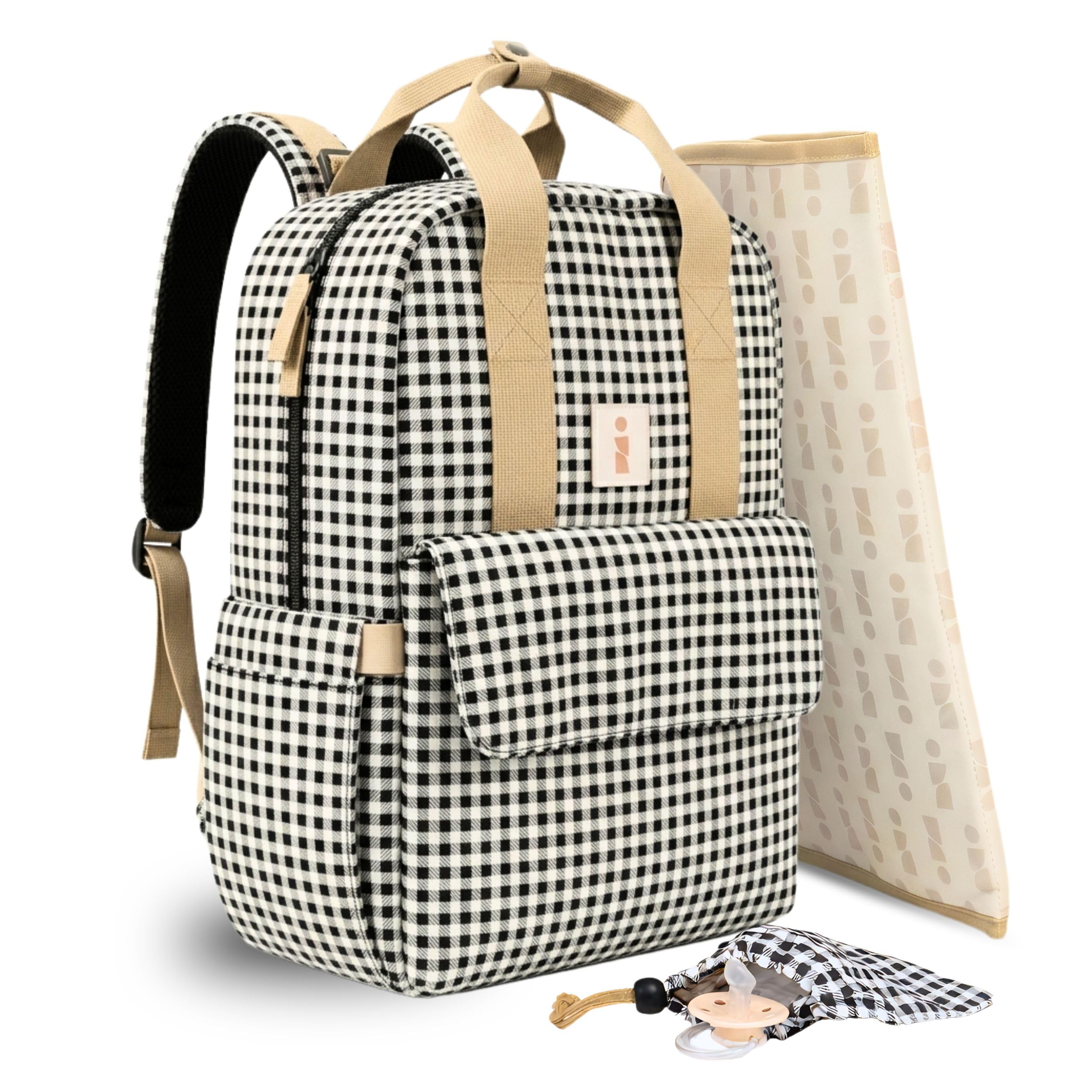 Mochila carro bebe impermeable, 7 compartimentos y 9 bolsillos, Organización rápida para paseos y viajes, Ideal para mamá y papá, Mochila pañales con cambiador.
