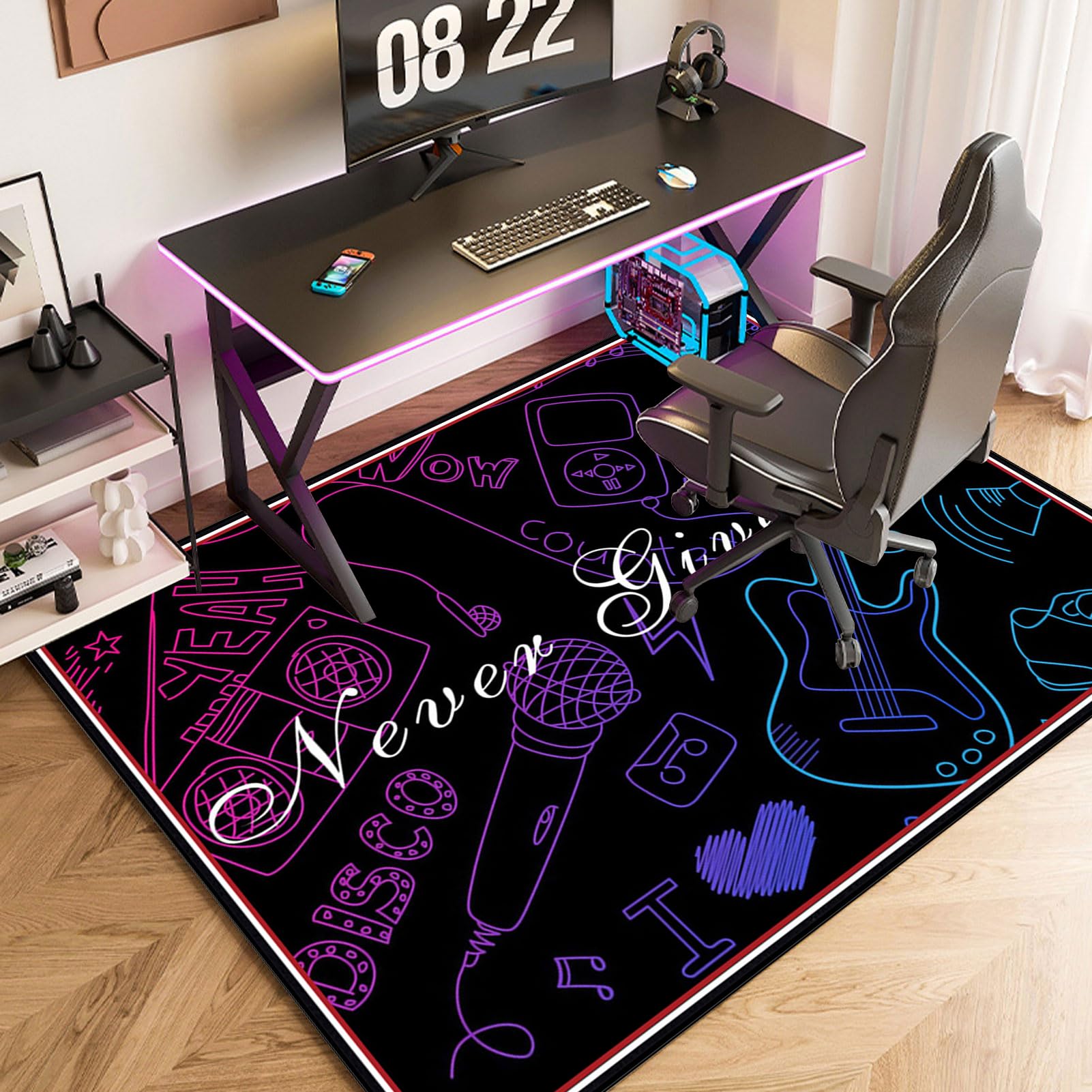 Tapis De Chaise Gaming Antidérapant 100x120 Cm - Protection Sol Bureau Et Fauteuil Gamer, Épaisseur 4.1 Mm