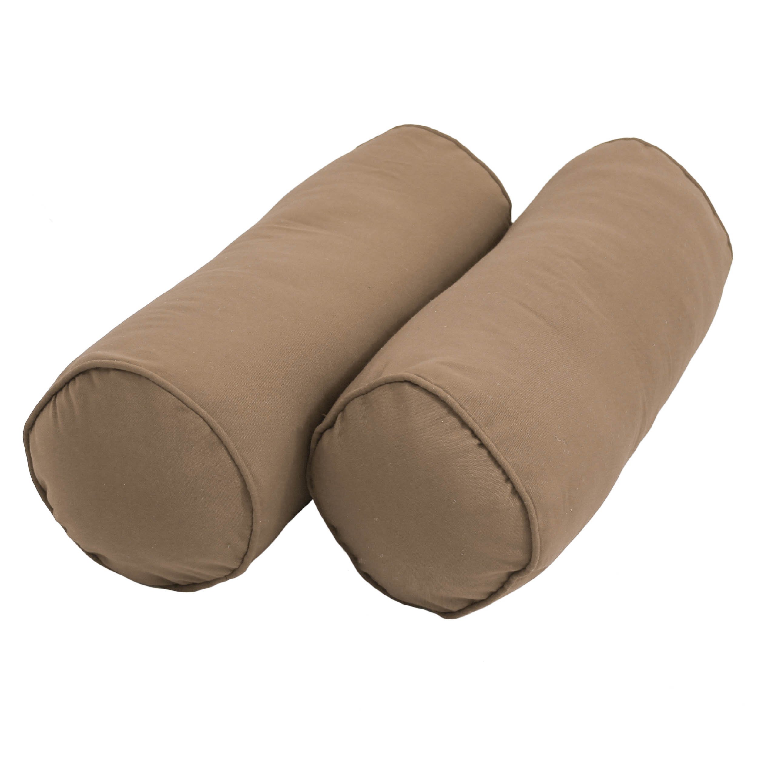 blazing needles corded microsuede bolster pillows (set of 2), 20" x 8", toffee, 2 count