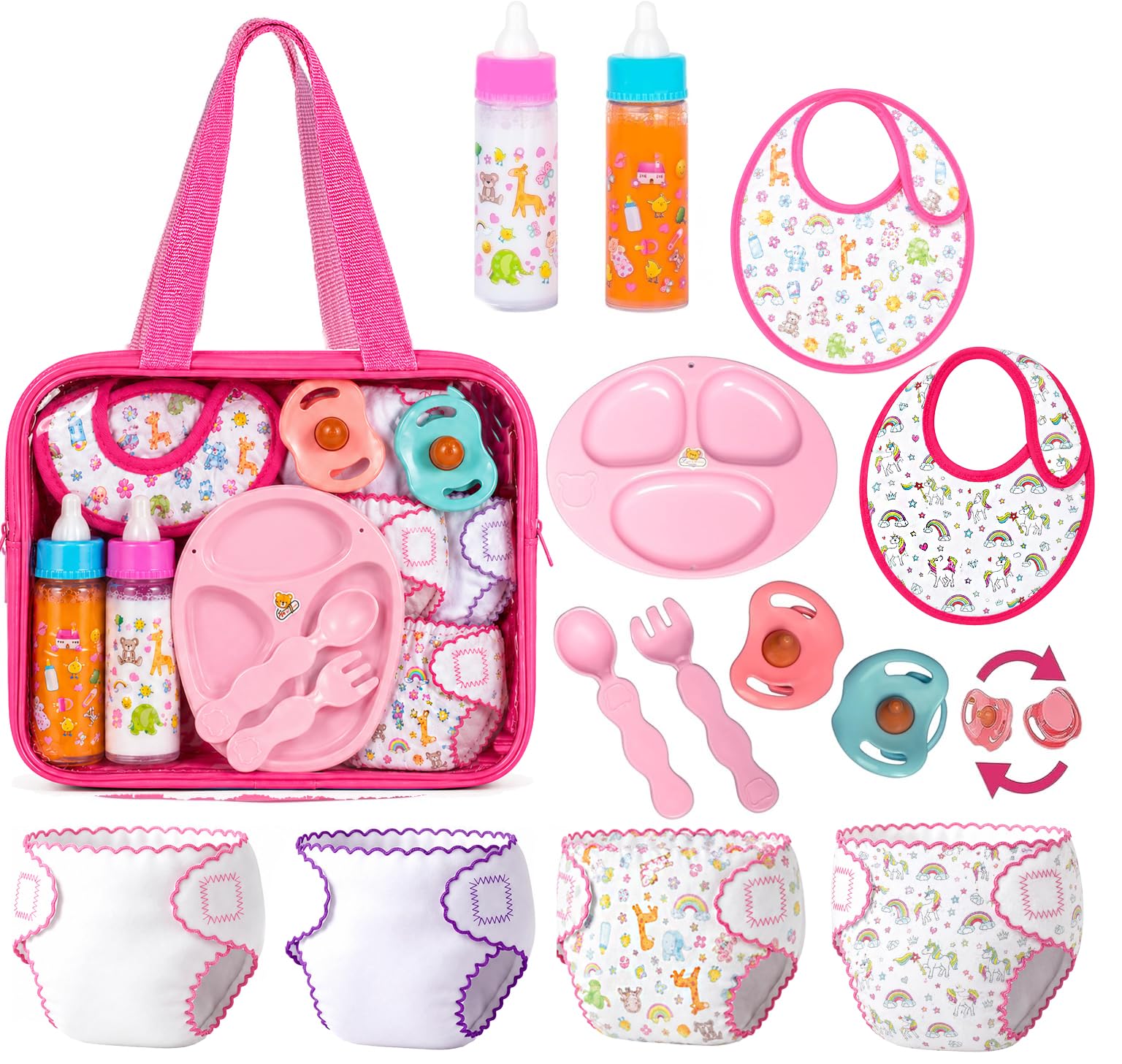 Amazon.com: My Sweet Baby 13-Piece Doll Feeding & Diaper Bag Set