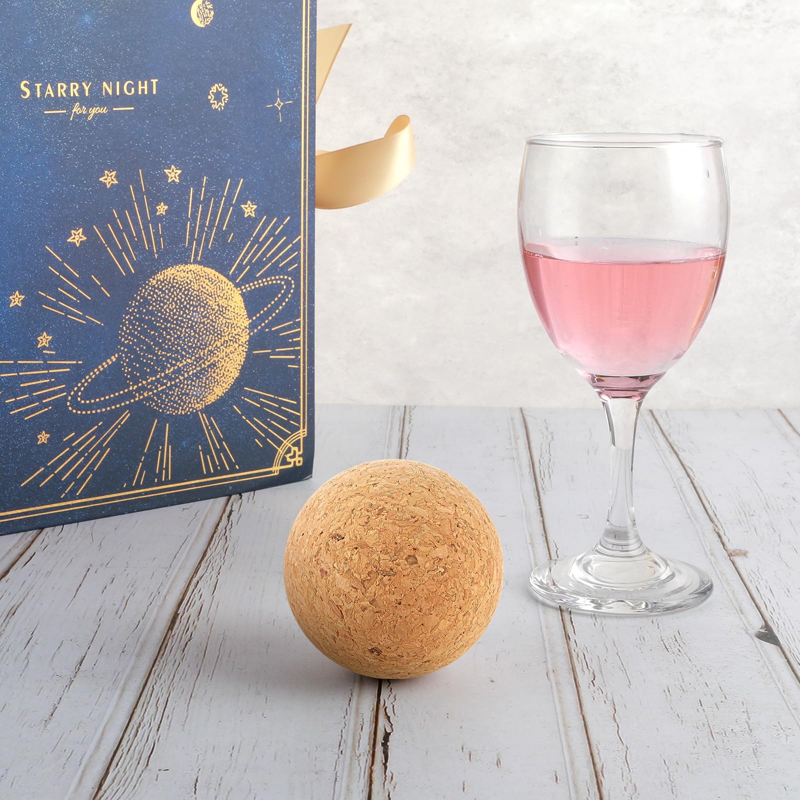 2 Stück Weinkorken Kugel Holzkugel Flaschenkorken, Ersatz für Wein Dekanter und Karaffe Flaschen, Set von Premium-Weinkorken Deckel Stopper Ersatz (2,4 Zoll / 6,1 cm)
