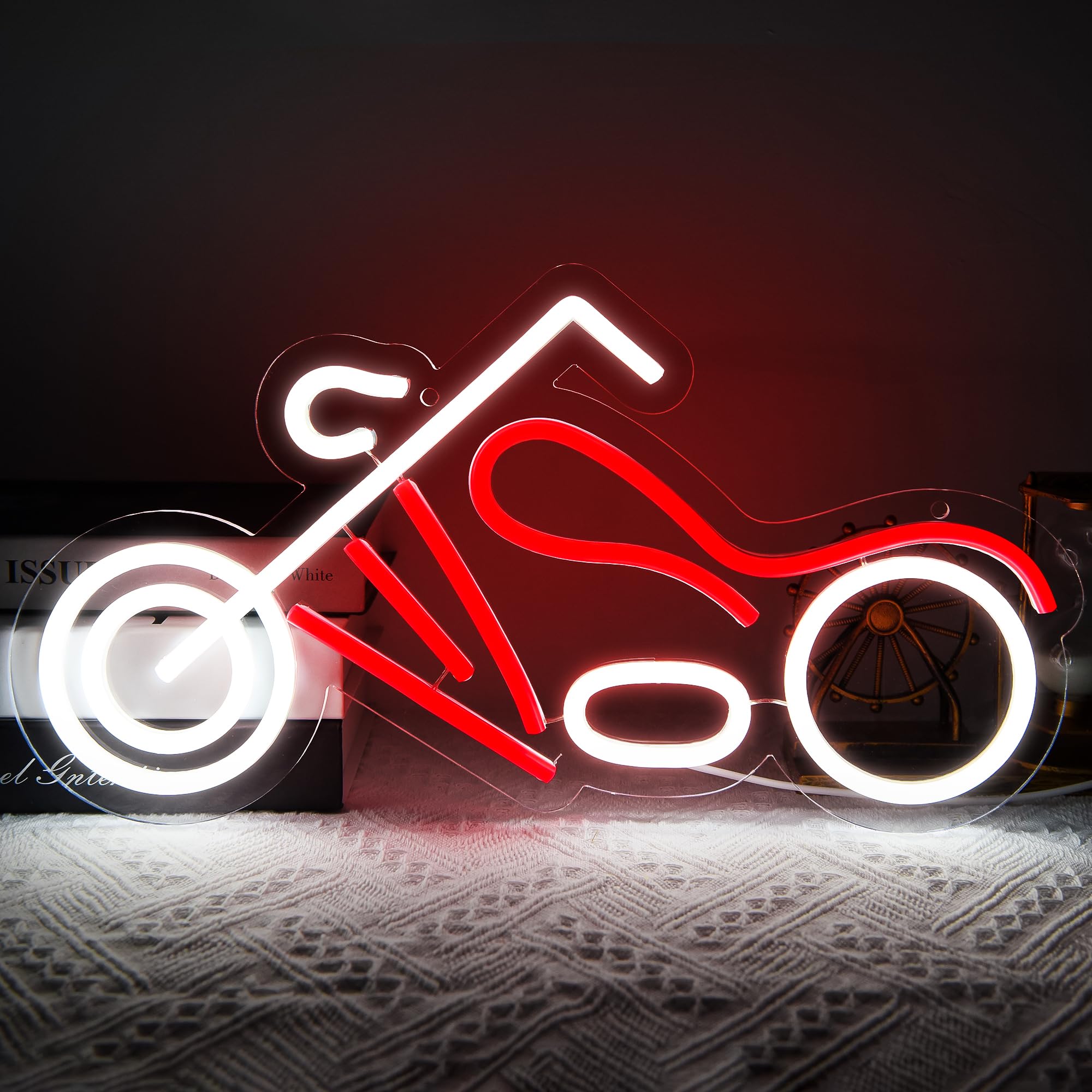 Motorcycle Neon Sign for Man Cave Dimmable Motor LED Light up Sign