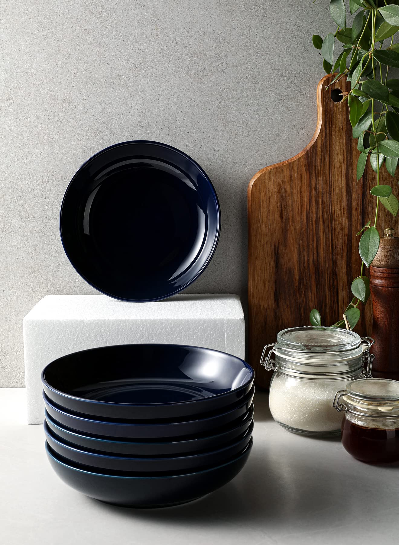 Sweese 112.603 Porcelain Salad Pasta Bowls 22 Ounce Set Of 6