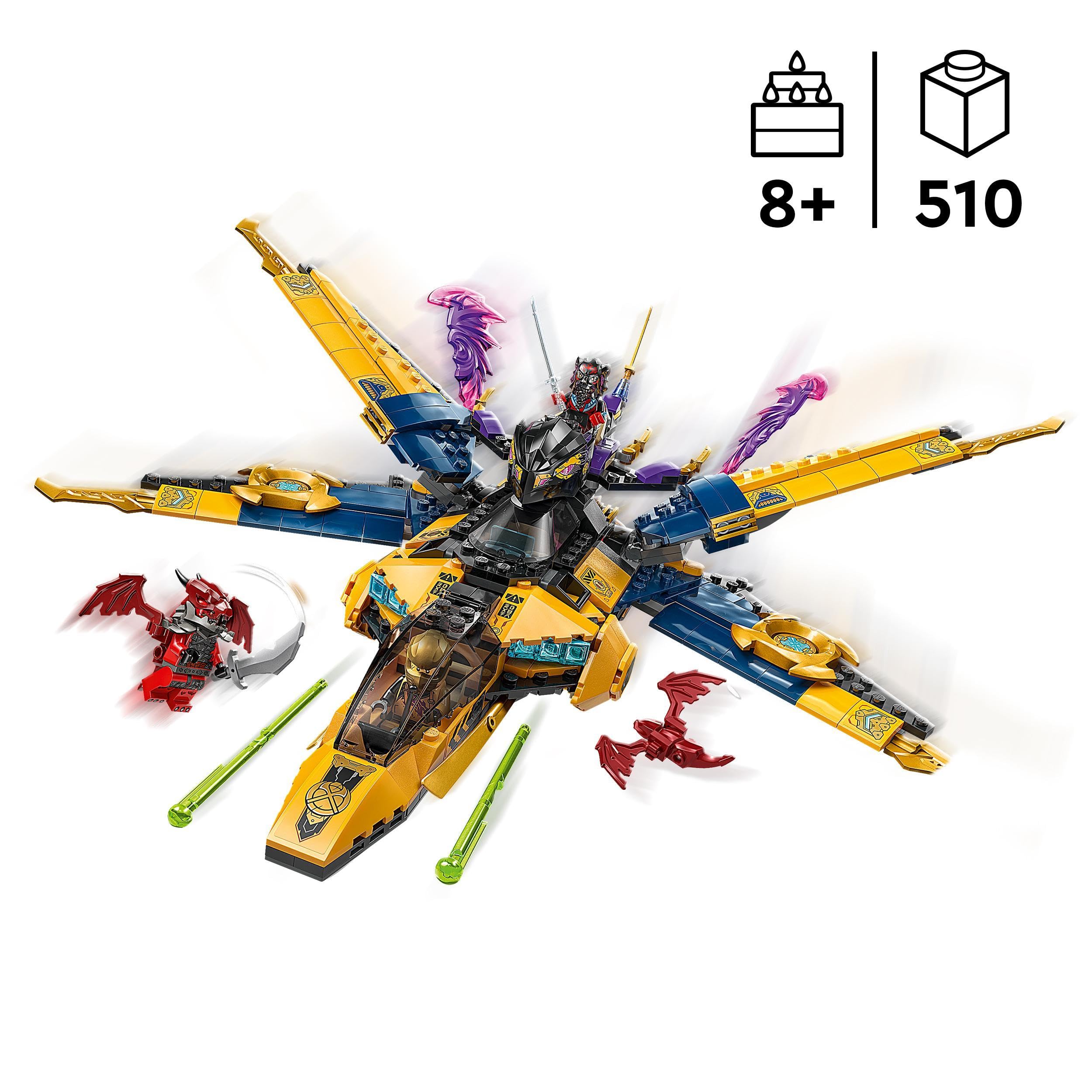 LEGO NINJAGO Ras and Arin’s Super Storm Jet Toy with a Dragon Drone, Shooters, Blades & Engines - Image 2
