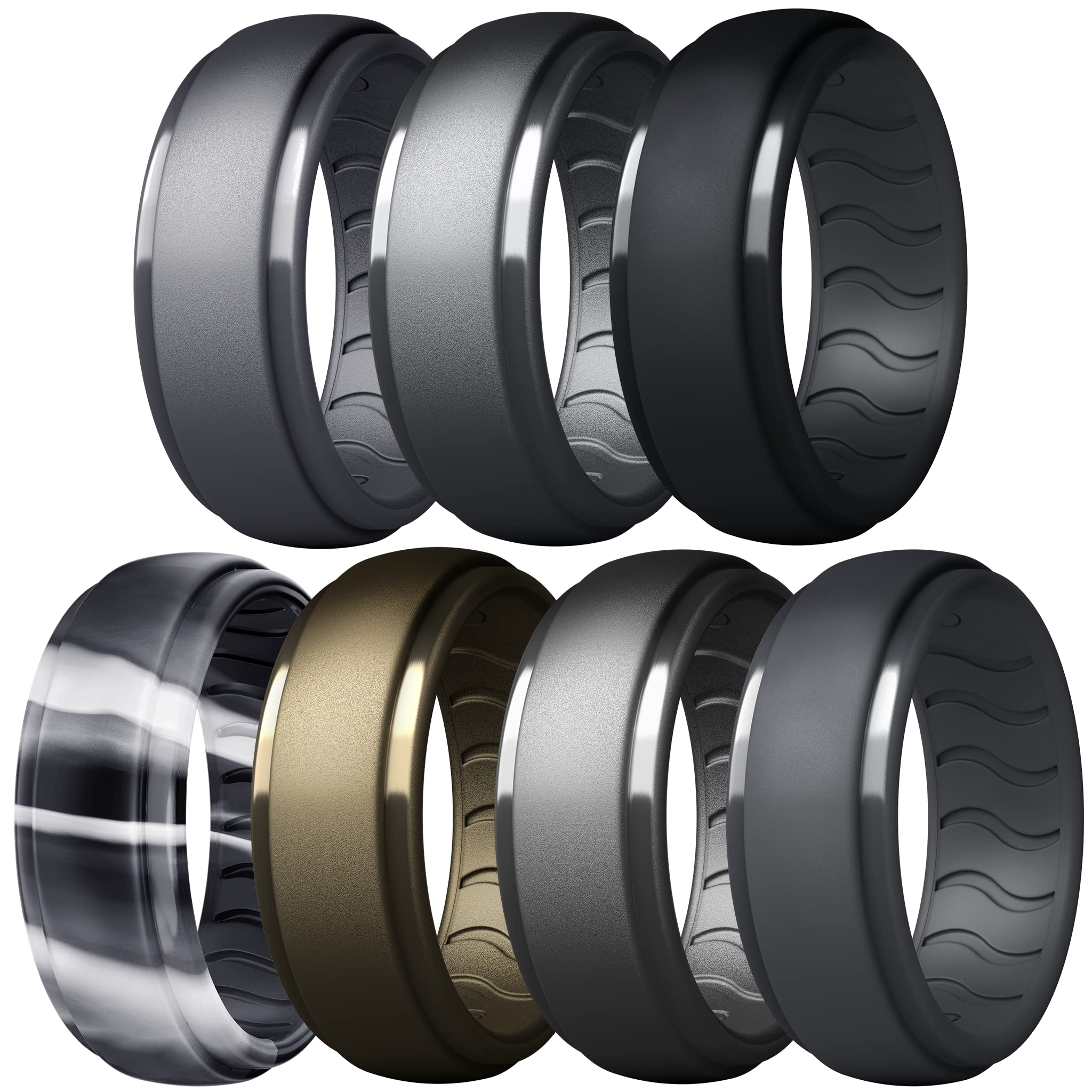 Mens Silicone Wedding Band - Rubber Wedding Rings, Silicone Wedding Band