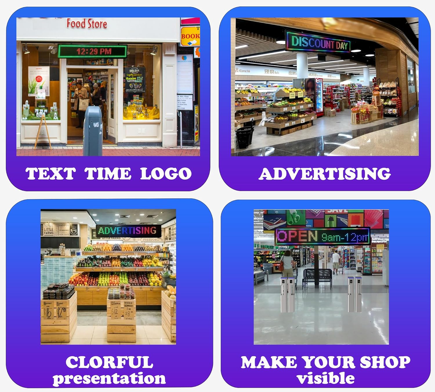 LED scrolling sign WiFi full color 40x8", programmable display, perfect tool for advertising - Image 6