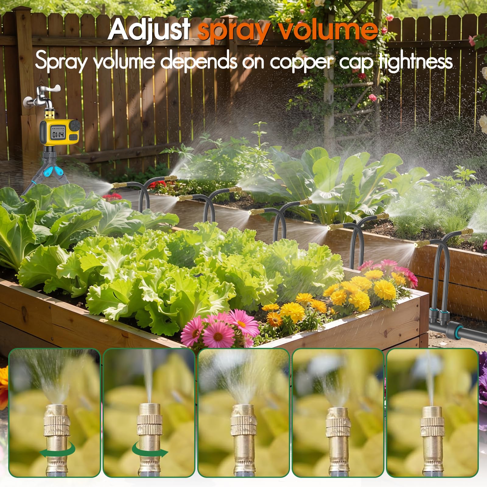 Tropfbewässerungssystem Set – 30M Automatisches Bewässerungssystem mit Timer und 20 Düsen, für bis zu 20 Topfpflanzen, ideal für Innenräume, Garten & Balkon