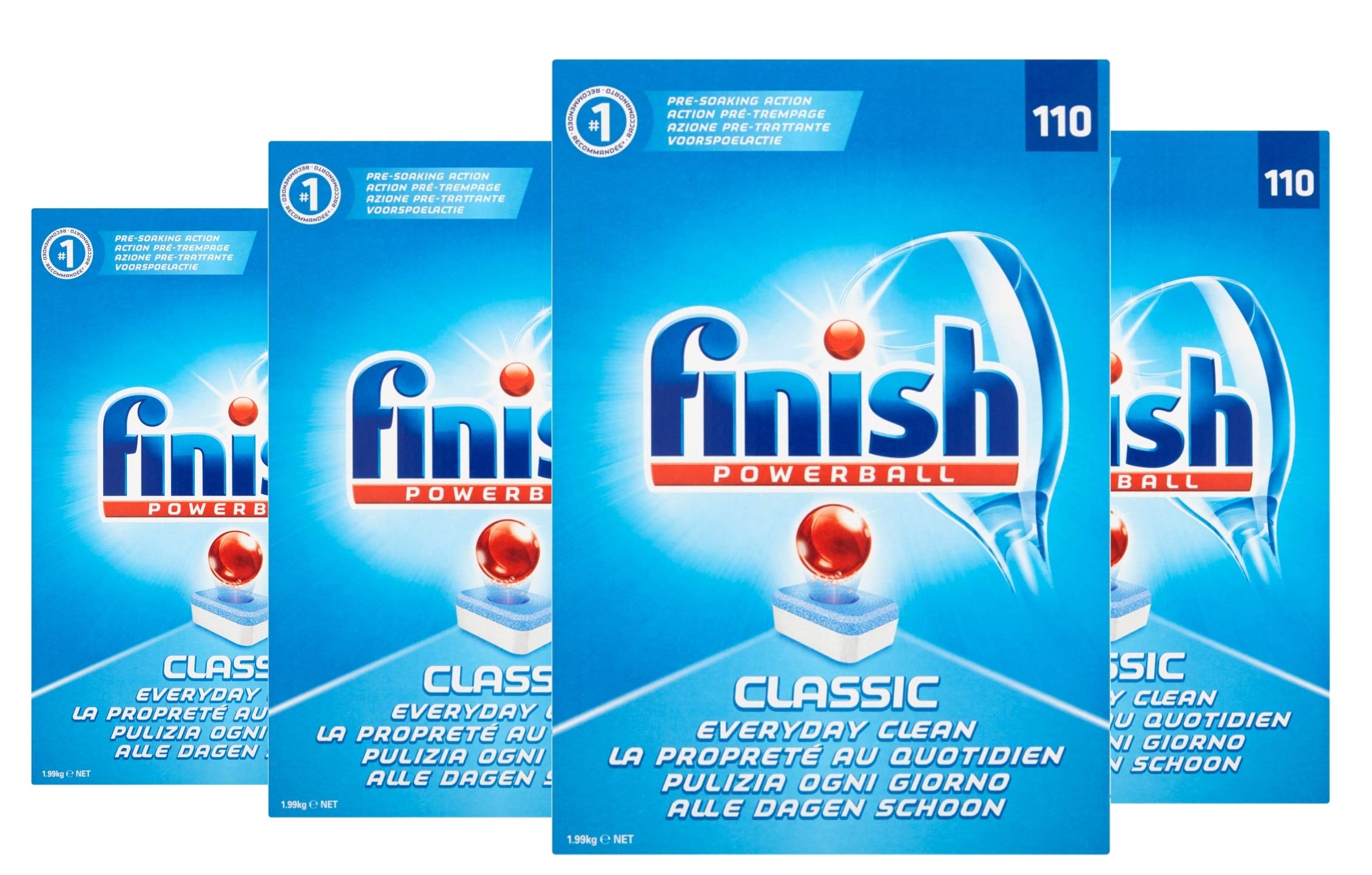 4 x finish tabletki do mycia w zmywarce, oryginalne 110 sztuk, 4 szt. w opakowaniu