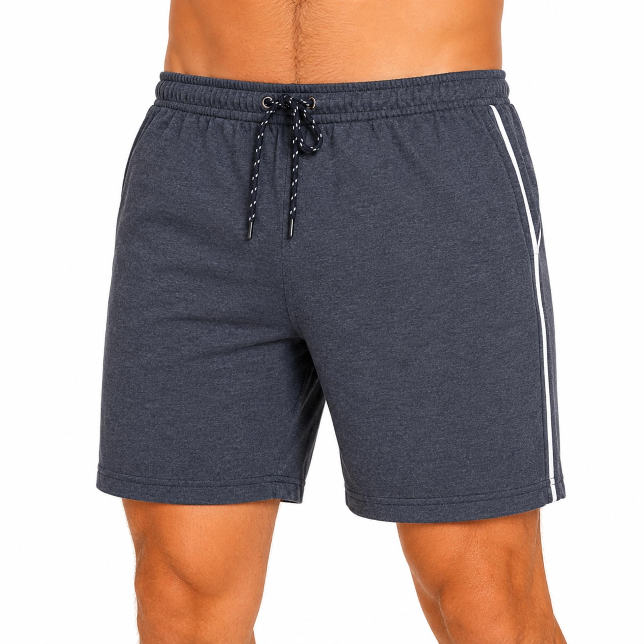 Men’s Cotton Sports Shorts | Dark Grey Casual Gym & Running Shorts | Elastic Waist with Drawstring | Comfortable Summer Lounge Wear-image-48