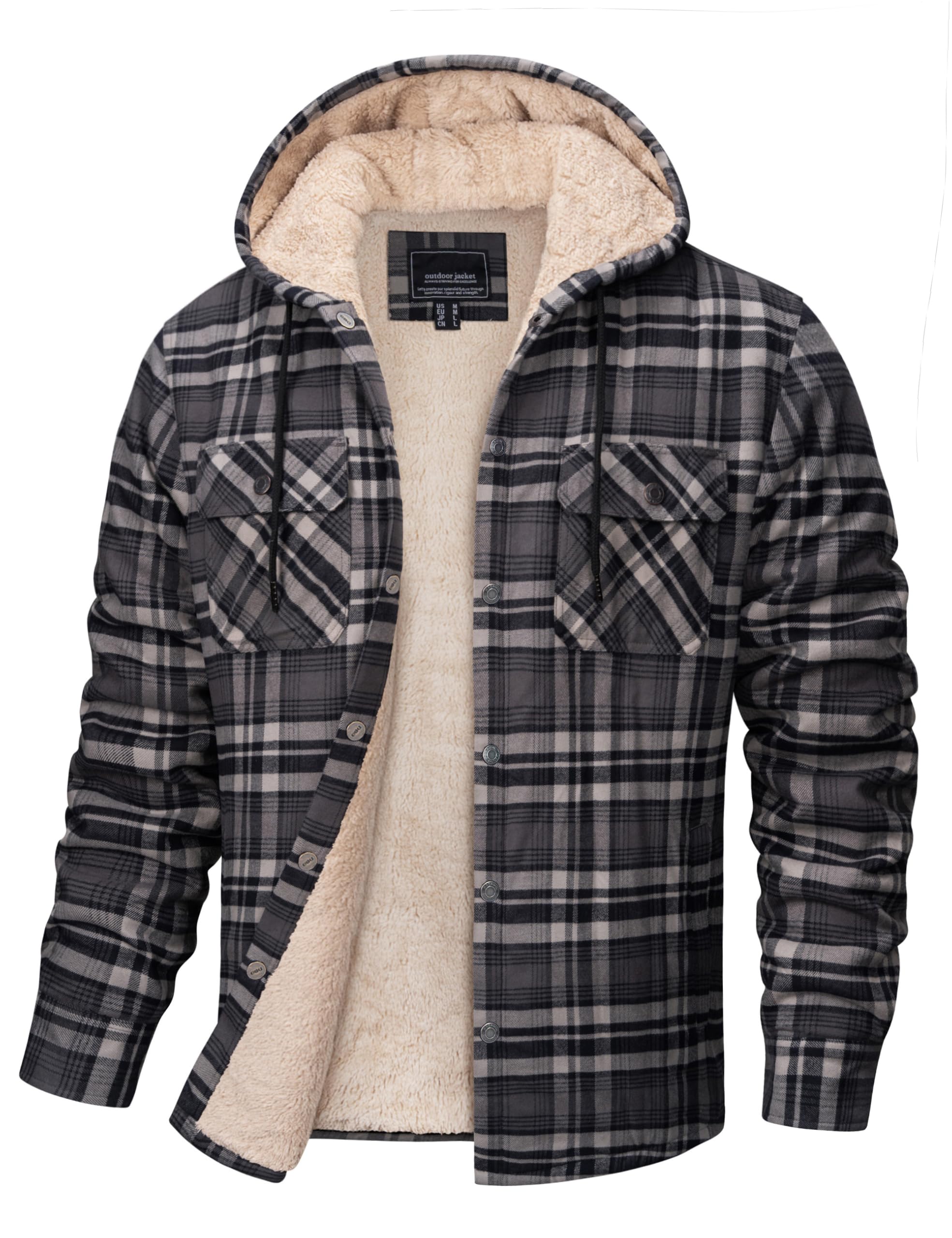 Cavva Winterjacke Herren Gefüttert Fleecejacke Baumwolle Warme Hemdjacken