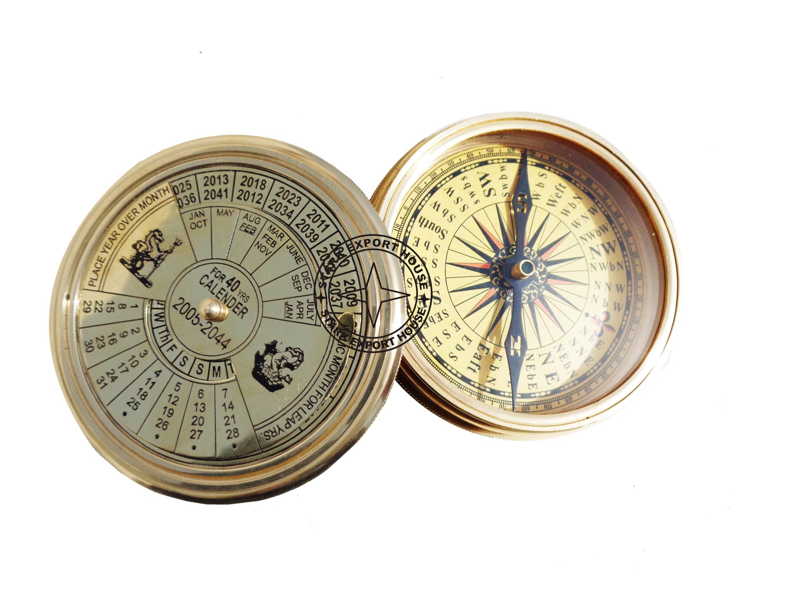 Marine Nautical Brass Round Compass Marine Pocket Compass 3 inch-image-24