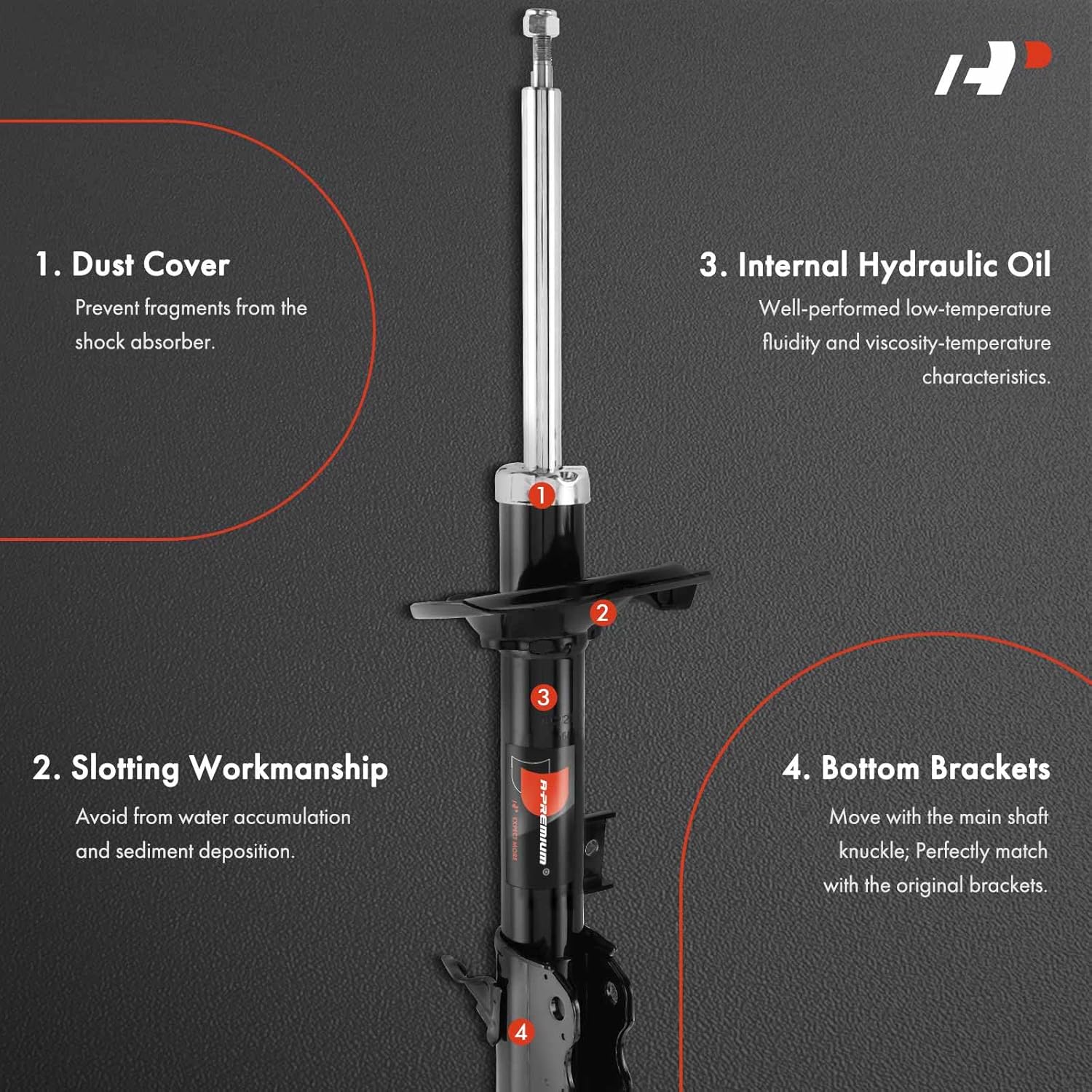 A-Premium Rear Struts Compatible with Nissan X-Trail 2005-2006 - 2x Replacement Suspension Bare Strut Shock without Coil Spring