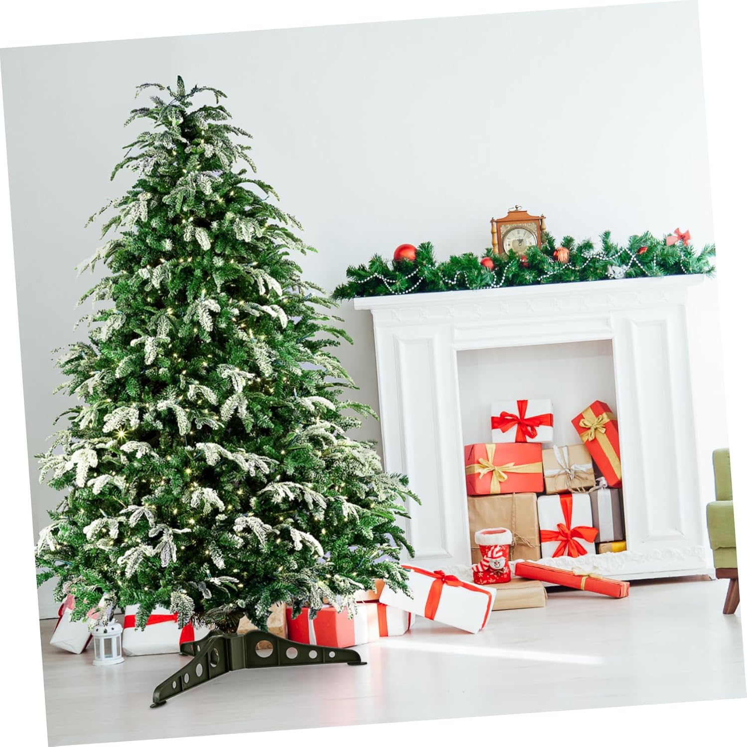 INOOMP Christmas Tree Base Stand Xmas Tree Bracket Easy Installation Home Decorations