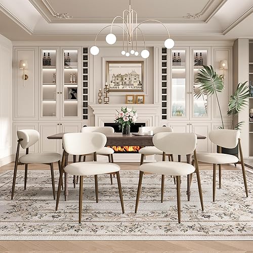 Miniatura 18 de Juego de 2 sillas de comedor, sillas de cocina con respaldo curvado con patas de metal y almohadillas antideslizantes, silla de comedor tapizada