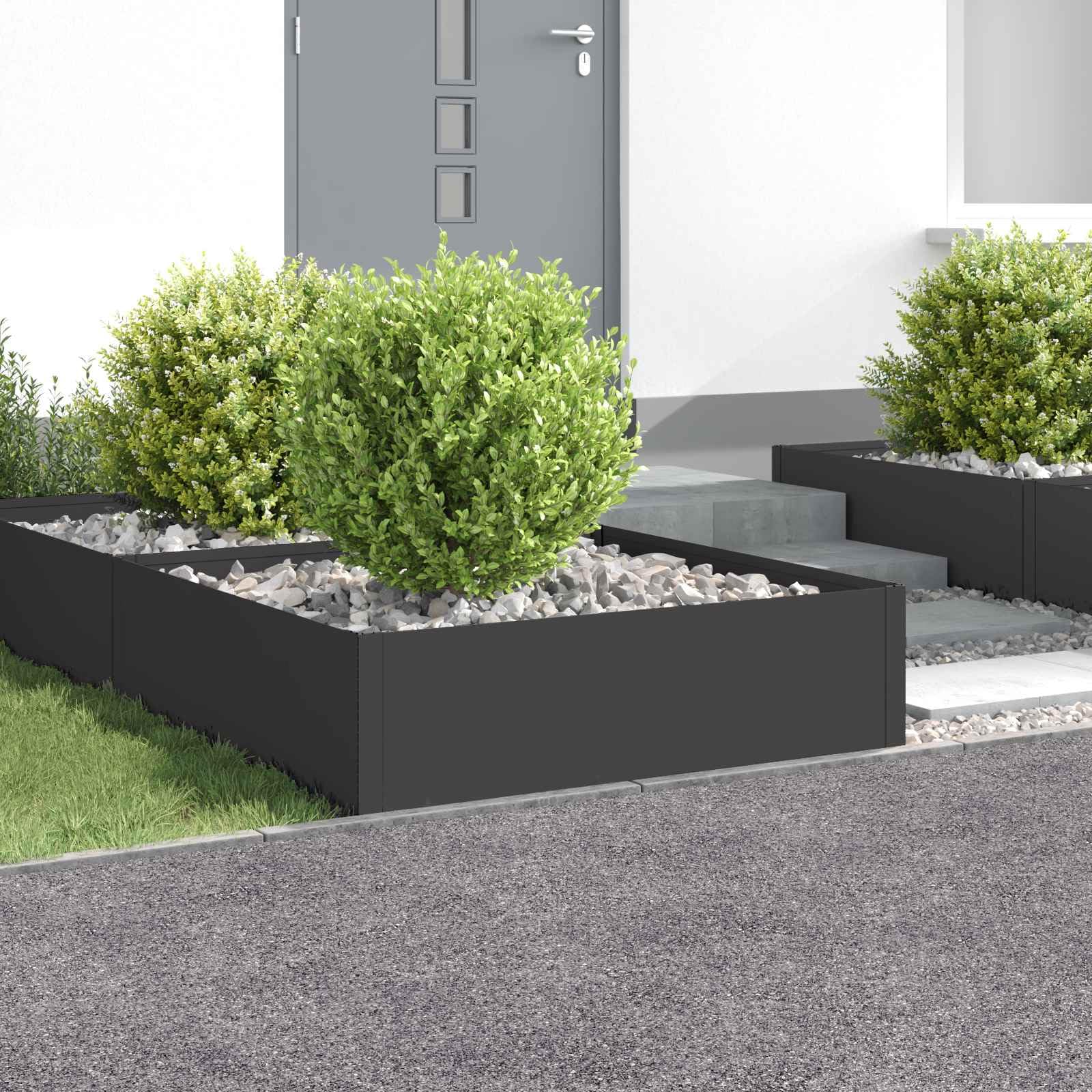 Lot de 4 délimitations de jardin en métal noir