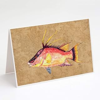 Caroline's Treasures 8803GCA7P Hog Snapper Greeting Cards and Envelopes Pack of 8 Blank Cards with Envelopes Whimsical A7 Size 5x7 Blank Note Cards
