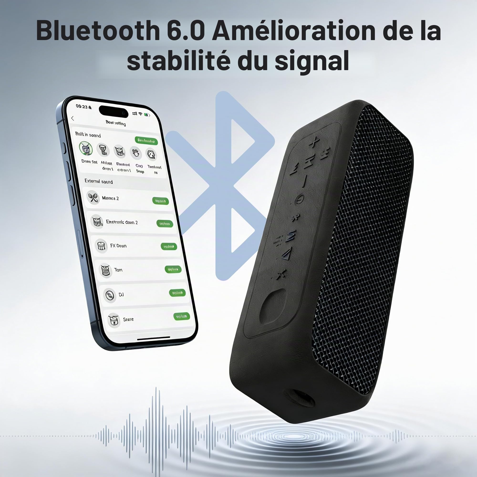 JUOVI Enceinte Bluetooth Portable 20W IP68 Étanche pour Extérieur