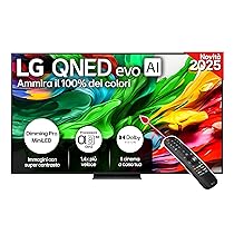LG QNED evo AI QNED86 TV 75 pollici, Smart TV 4K, Processore α8 Gen2, Dimming Pro con MiniLED, webOS e telecomando puntatore con AI, Dolby Vision, Gaming con VRR e FreeSync 4K@144Hz, 75QNED86A6A 2025