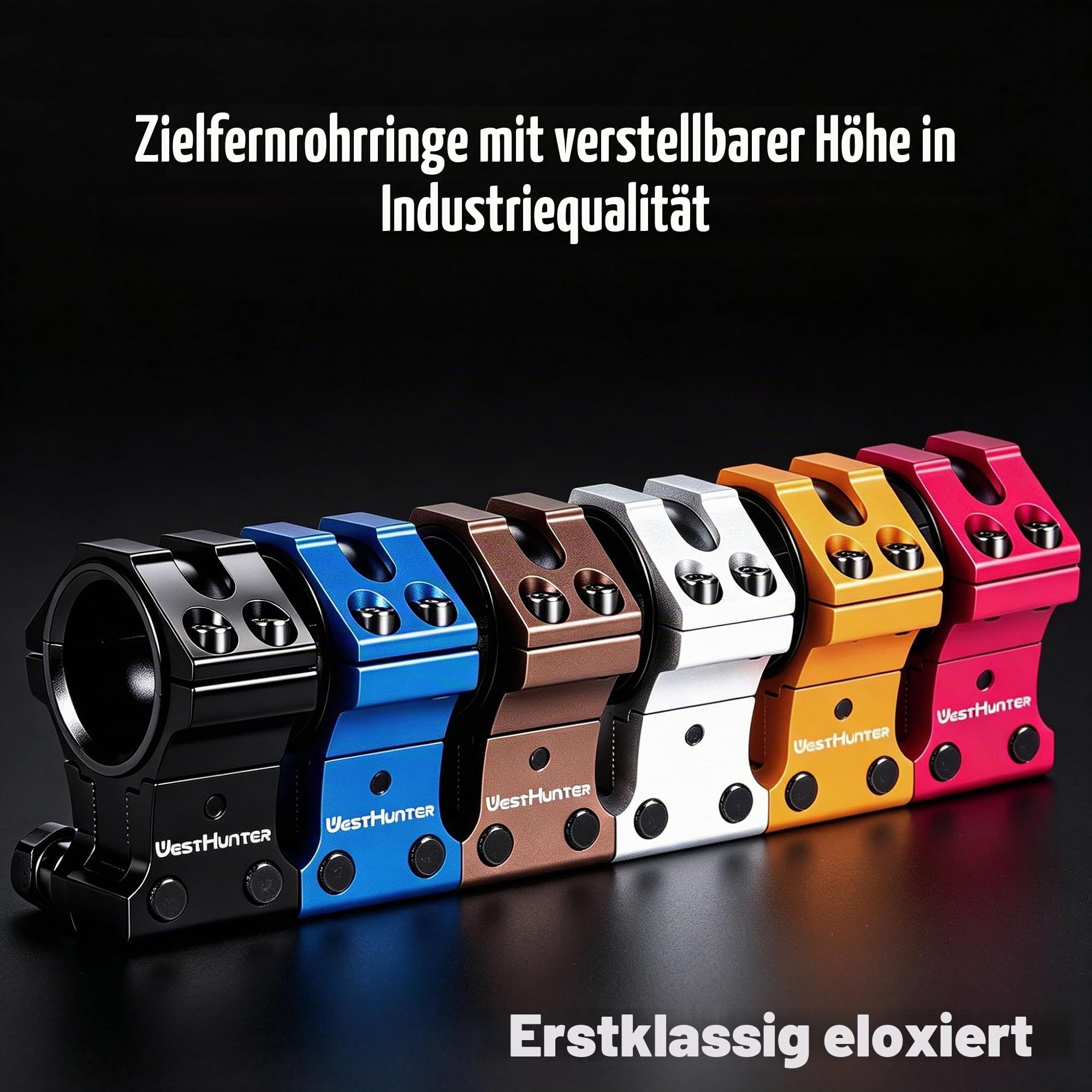 WestHunter Höhenverstellbare Zielfernrohr-Montageringe für 11 mm Prismenschiene, für 30 mm & 1 Zoll Mittelrohr