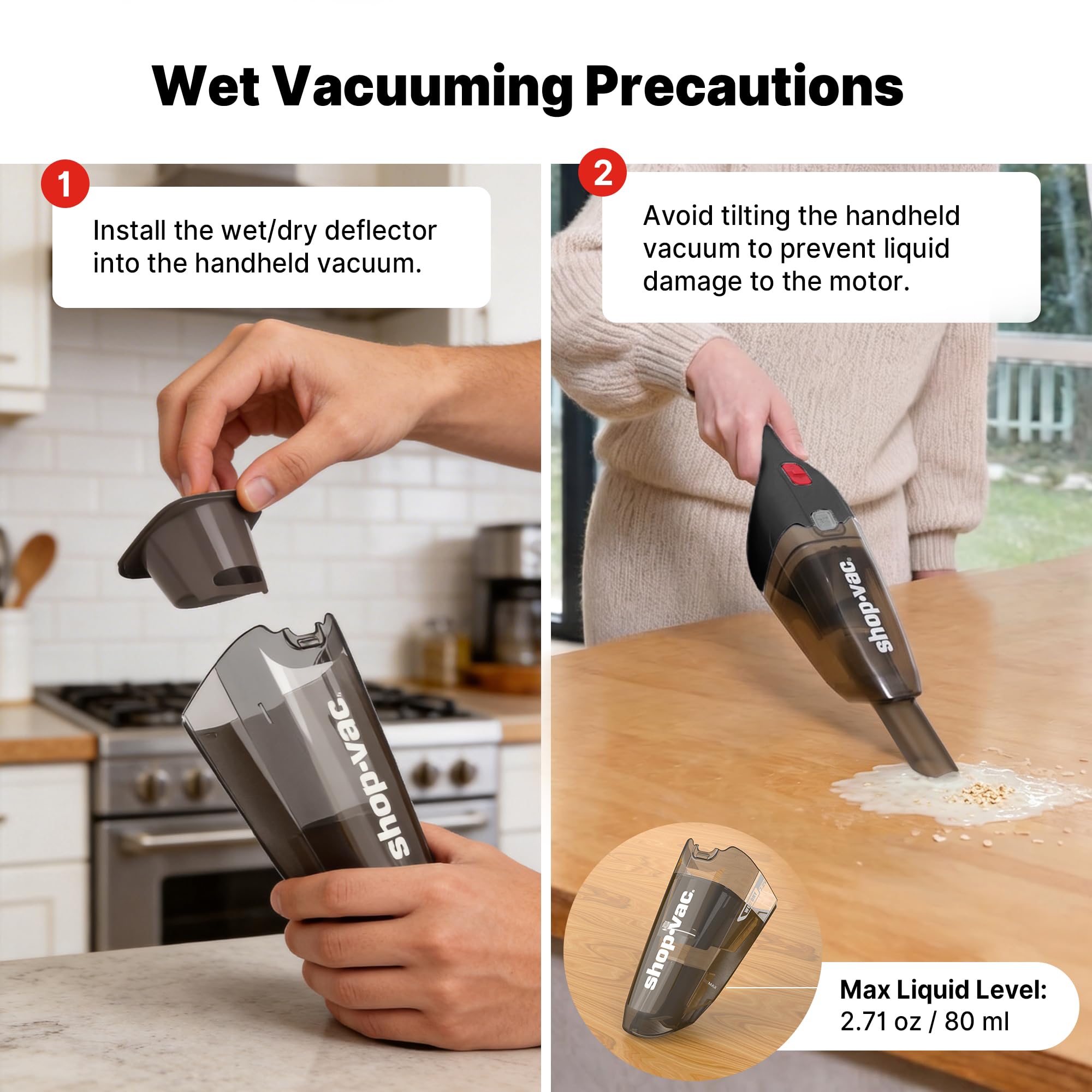 Shop Vac - Aspirador de Mano para Uso en seco y húmedo, 5500 kPa, inalámbrico, Recargable, Montaje en Pared, Herramienta de Grietas, portátil para el hogar