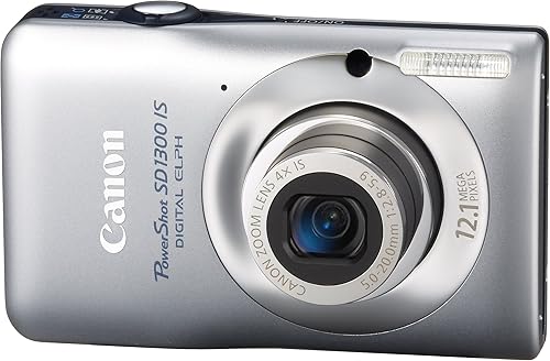 Canon PowerShot SD1300 IS - Cámara digital de 121 MP con zoom estabilizado de imagen óptica de gran angular 4x y pantalla LCD de 27 pulgadas plateado