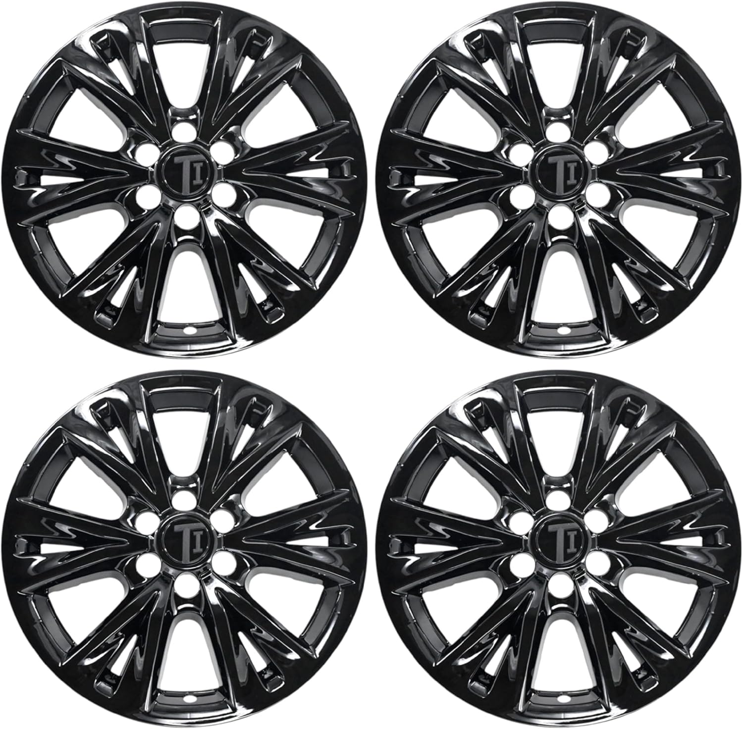 18" Gloss Black Wheel Skin Set for 2020-2026 Cadillac XT5 & 2021-2025 Cadillac XT6 – 4PC Snap-On Hubcap Wheel Cover Kit | Easy No-Tool Install | US Patented