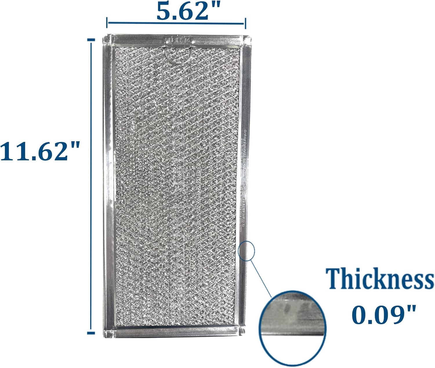 Air Filter Factory Grease FIlter W10120839A Replacement For Whirlpool Microwave Oven Aluminum Grease Mesh 5-5/8" X 11-5/8" X 3/32" 12-Layer Vent Filter Screens 2-Pack