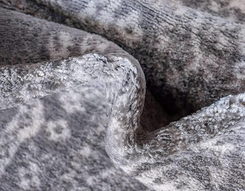 Miniatura 8 de Unique Loom Boston Collection - Alfombra de área con medallón (7 pies 10 pulgadas x 10 pies, rectangular, grismarfil)