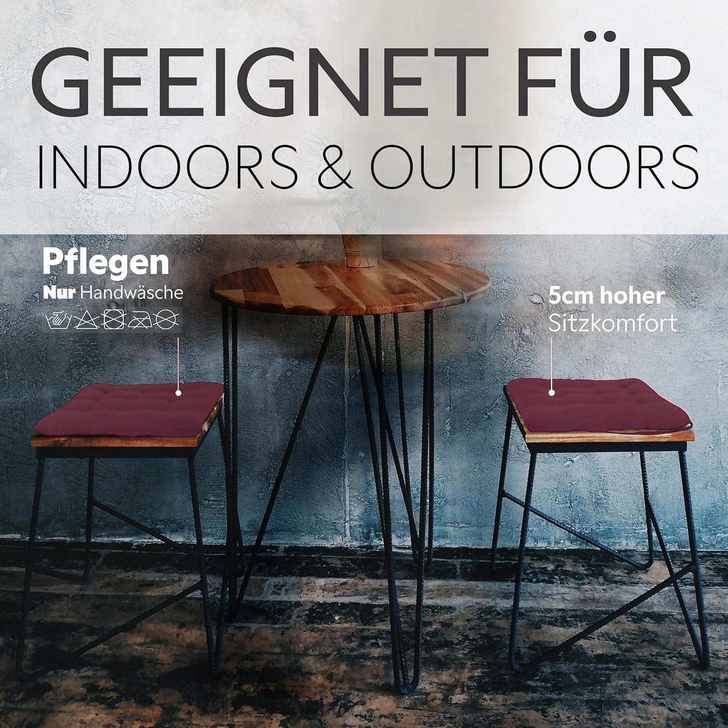 Brandsseller Set Van 6 Zitkussens, 40 X 4 Cm, Water En Vuilafstotend Stoelkussen Met Bindbanden In Honingraatstructuur Voor Binnen Buiten Tuin Terras Keuken Lichtgrijs 2060682902