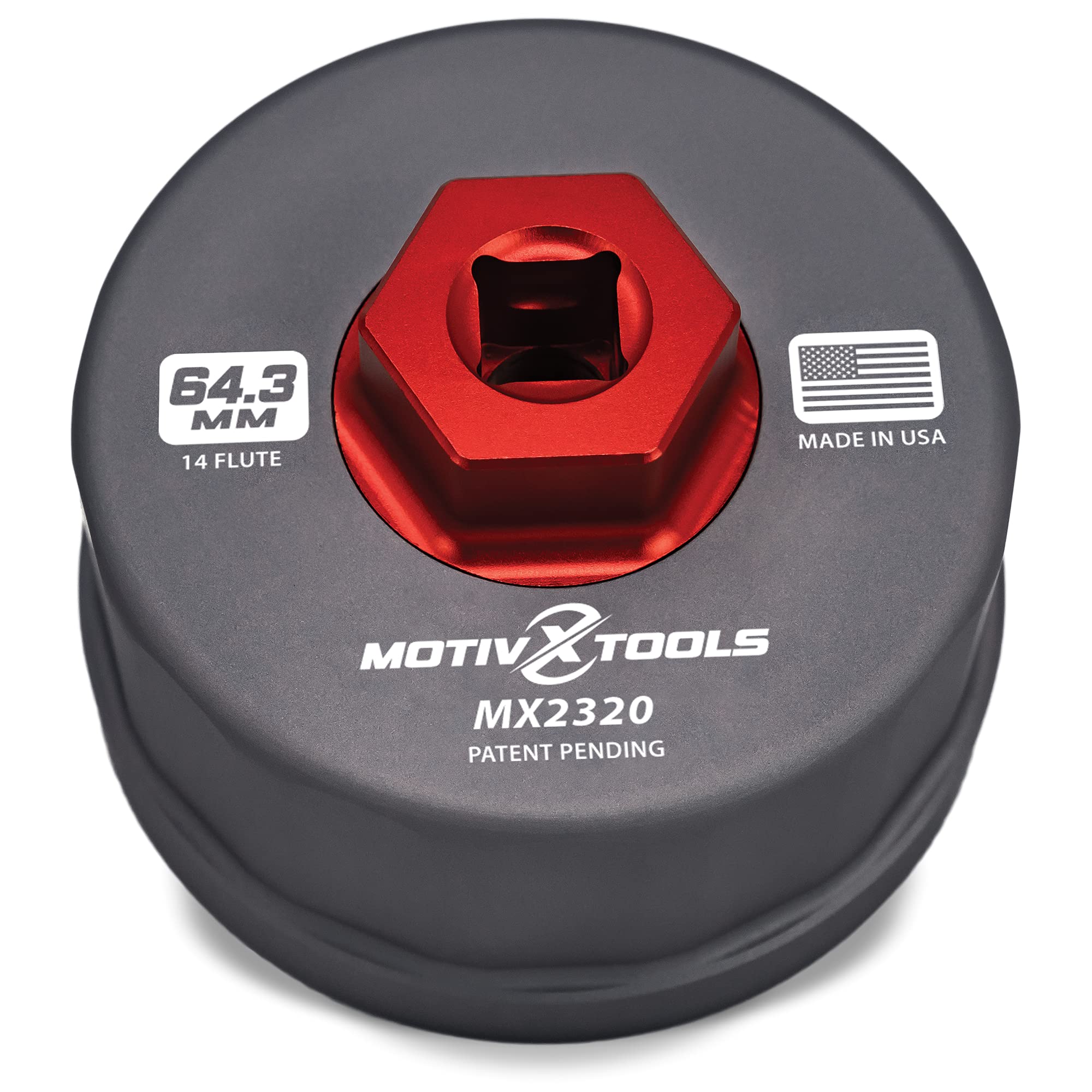 Motivx Tools MX2320US 64.3mm 14 Flute Precision CNC Machined Aluminum Oil Filter Wrench