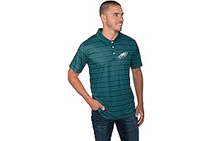FOCO Men's Eagles NFL Logo Polo Shirt, Polyester, Short Sleeves