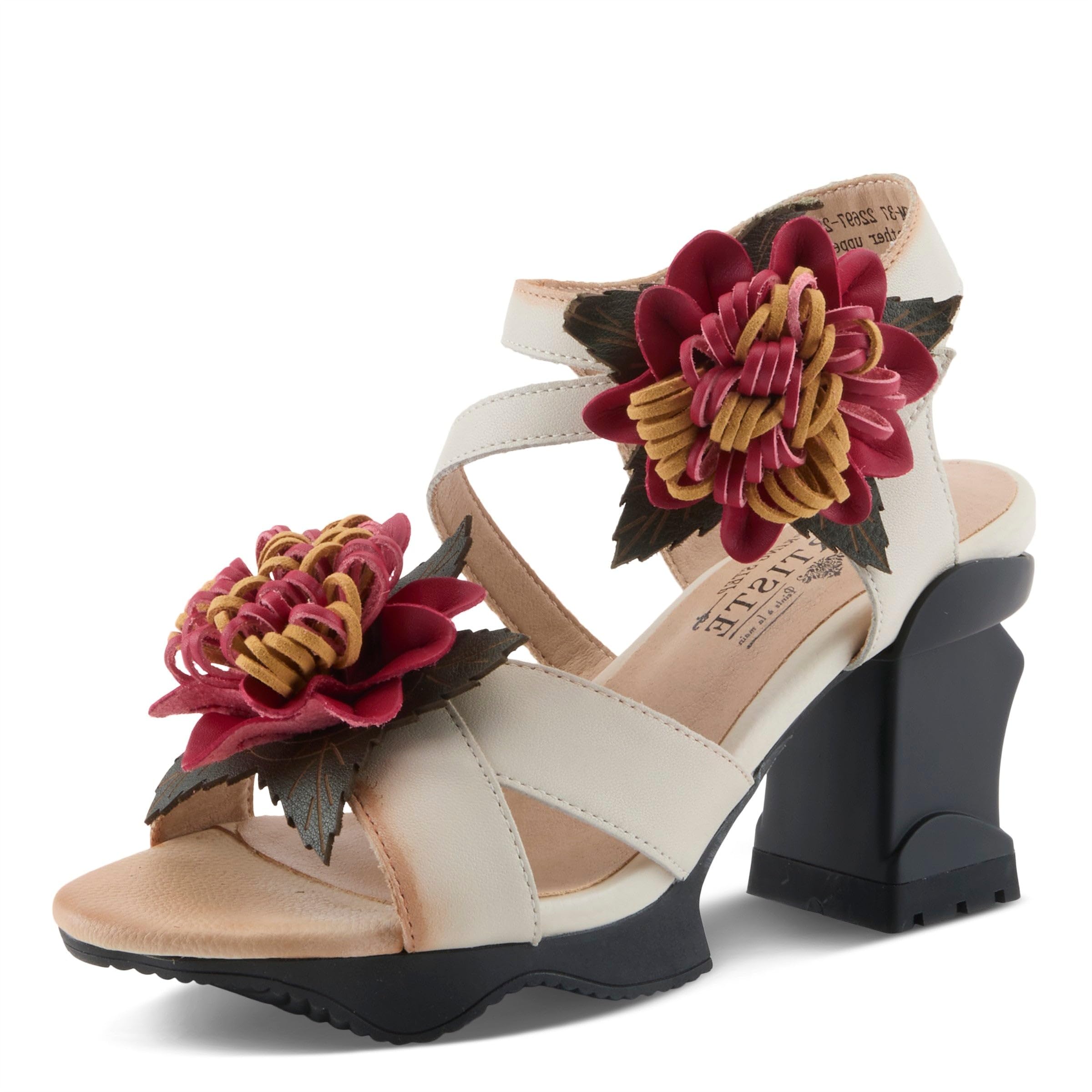L`Artiste Hooked Women’s 3D Floral Heel Sandal with Striking Style & Comfort