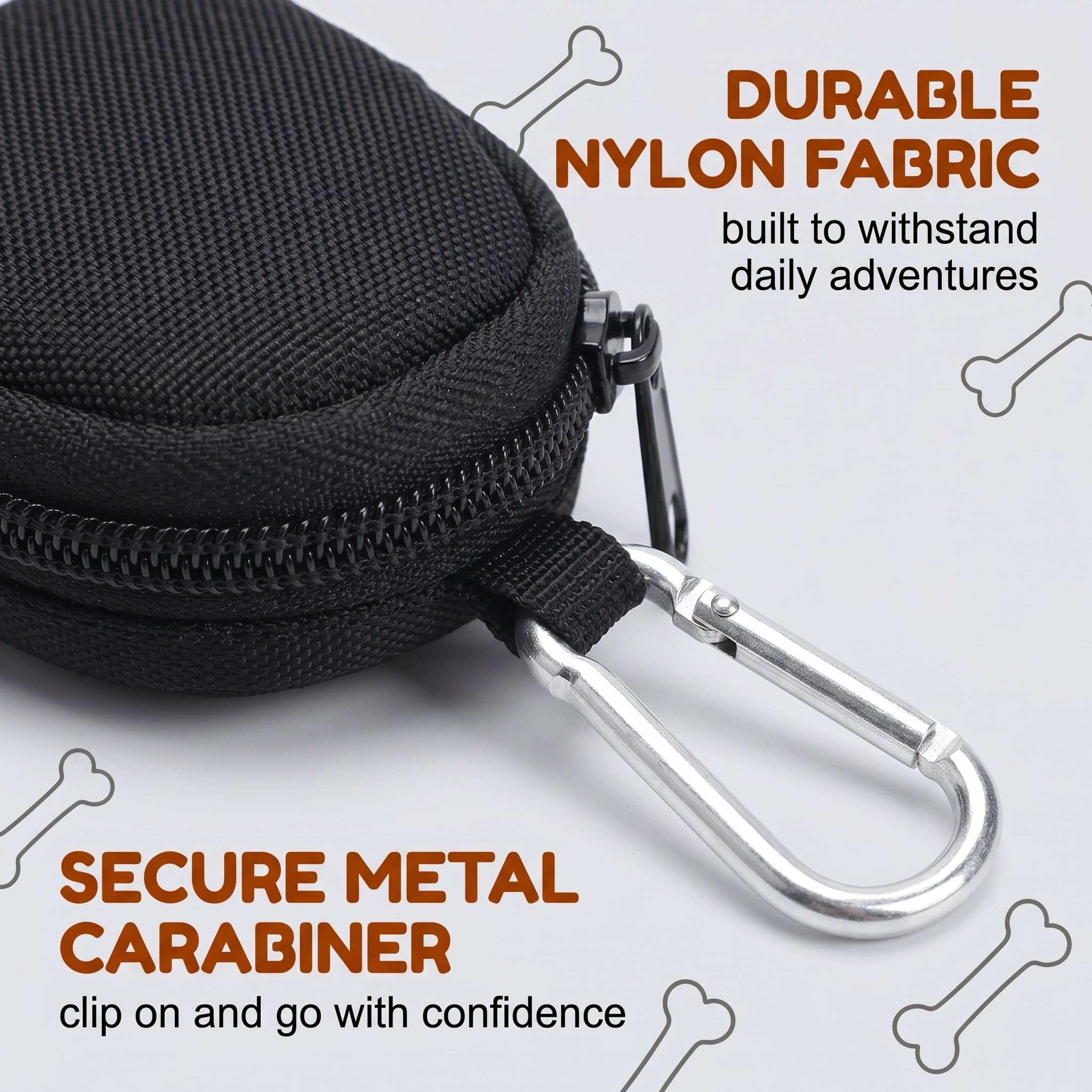 2 Pezzi Borsa Cane, Sacchetto Premietti Cane per Addestramento, Porta Snack per Cani con Clip da Cintura, Impermeabile e Portatile per Outdoor, Nero