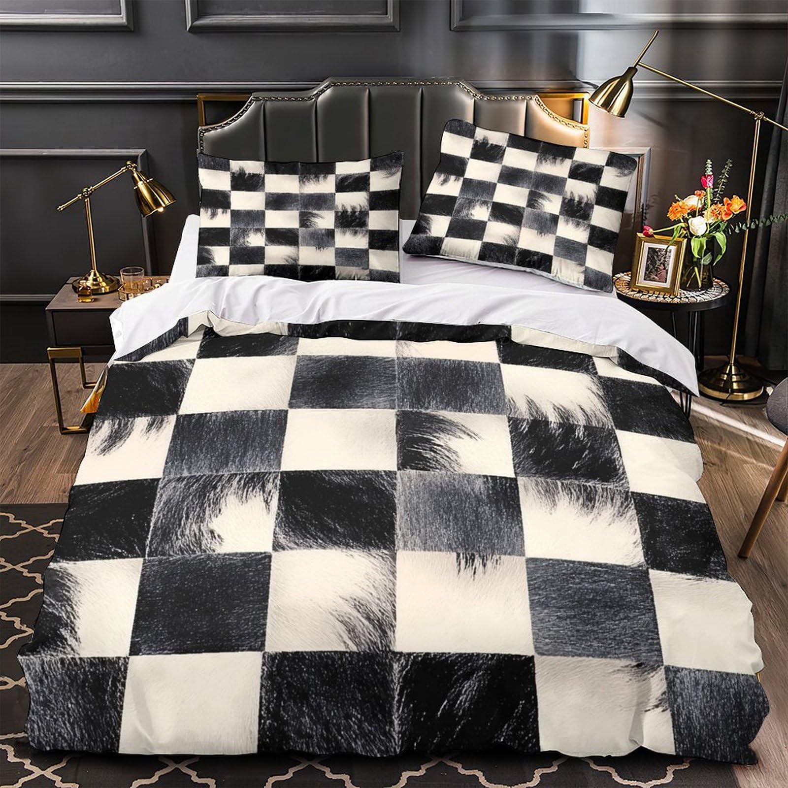 Parure de lit imprimé 3D design abstrait pour chambre de fille moderne