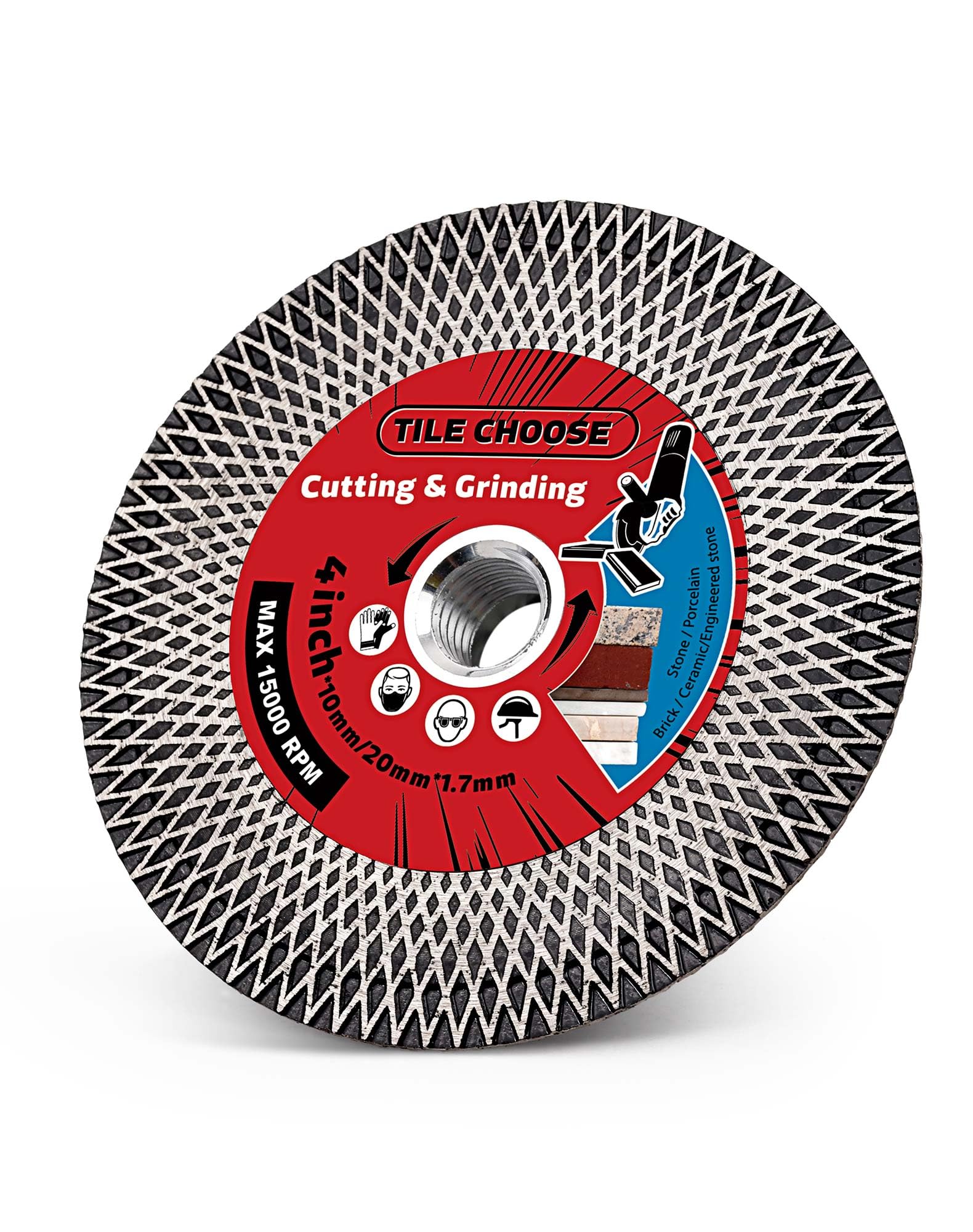 105mm Super Ceramic Cutting Disc,Turbo Diamond Blade with Removable Flange Cutting And Grinding for Ceramic Tile Granite Marbe