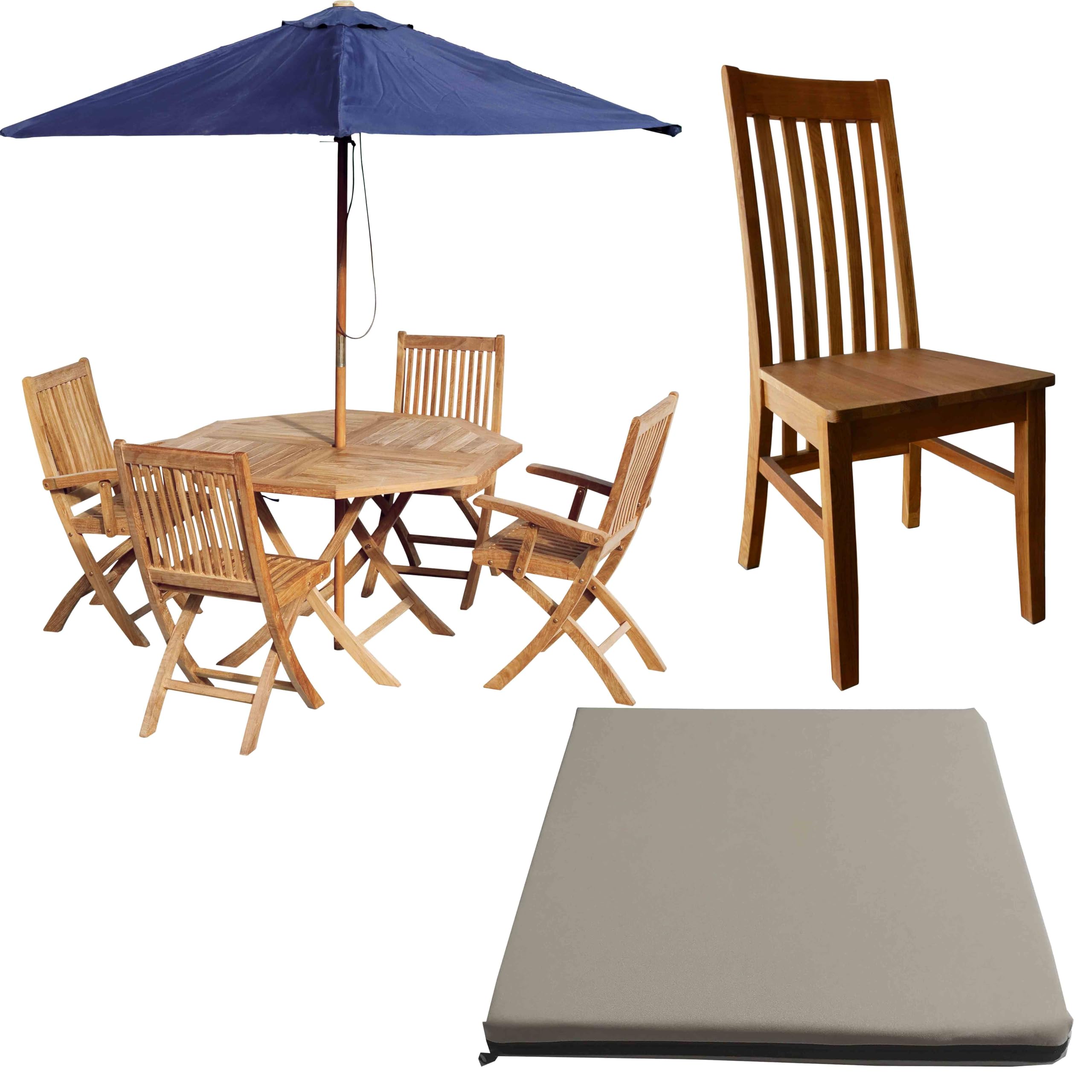 GRIZZLY FOAM 4cm Thick Waterproof Seat Pad Chair Cushion Kitchen Dining Living Room Patio Garden Rattan Furniture Foam Filled Strong Fabric Removable Zip Cover (Cream, 16x16x2inch 40x40x5cm)