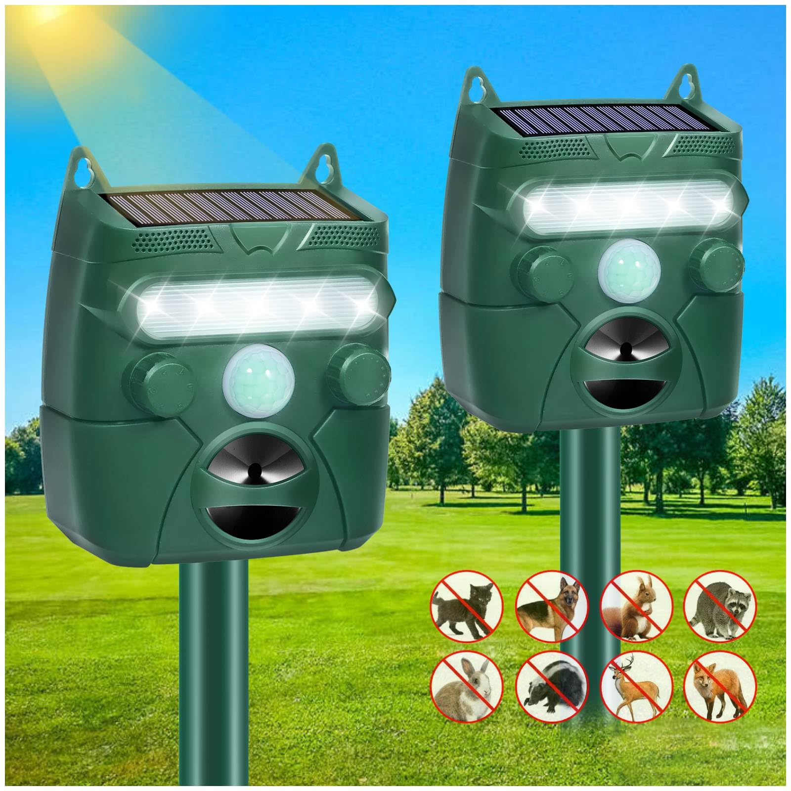 1 Repellente solare per topi a ultrasuoni, Repellente per topi da esterno impermeabile con doppio altoparlante, Ideale per il giardino | Leroy Merlin