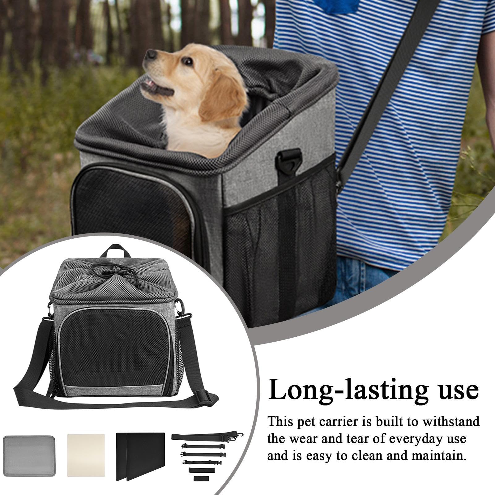 Cestino Per Bici Per Cani Trasportino Per Cani Aerato Per Biciclette | Borsa Leggera Facile Da Montare Per Viaggio Escursioni Cortile