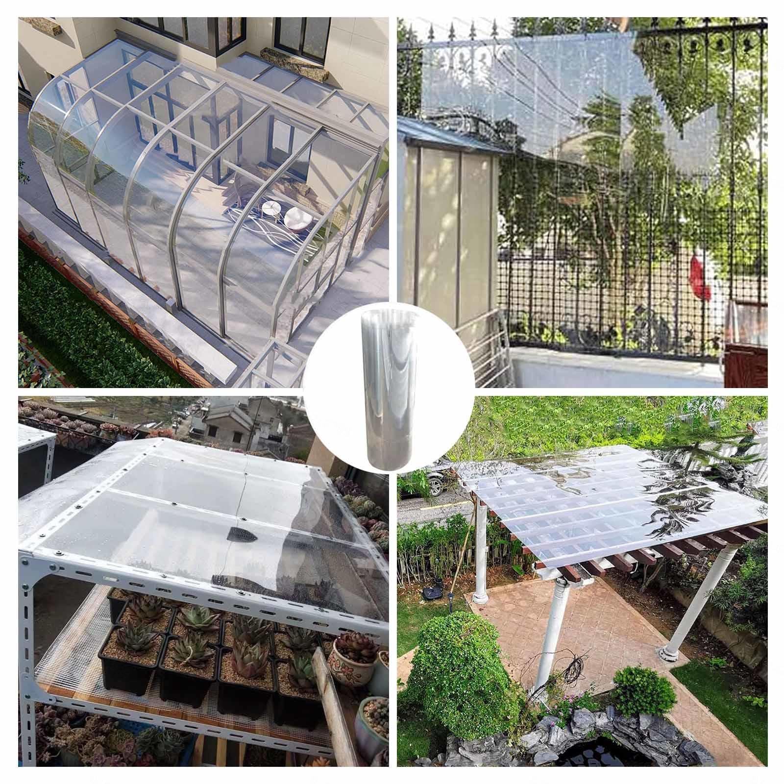 Pxzybd Paneles De Techo Exterior,Lámina para Techos Transparentes De Policarbonato,Planchas para Tejados De Fibra De Vidrio,Paneles De Plástico De Repuesto para Invernaderos,W×L-0.6×4m(1.97 * 13.1ft)