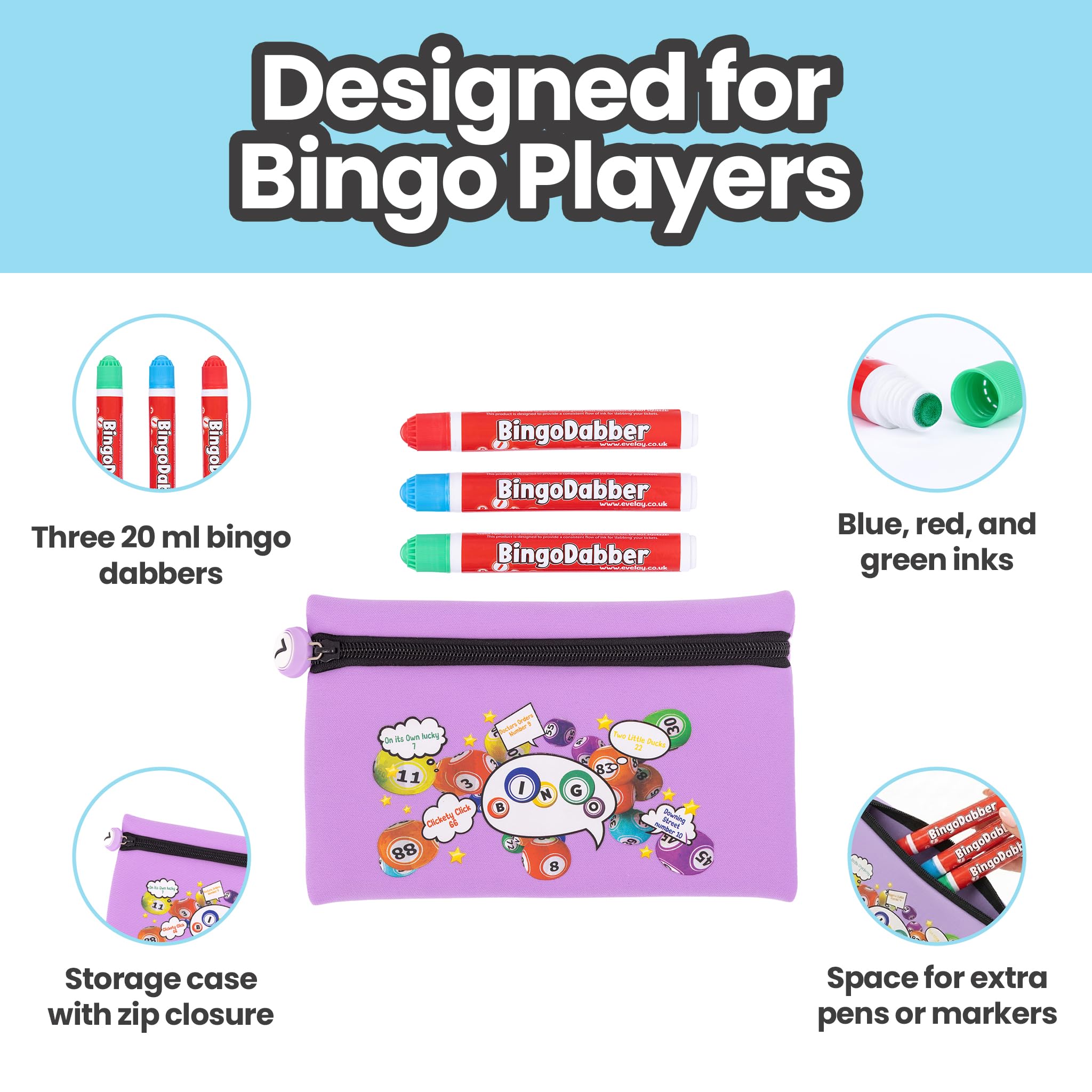 Bingo Dabber Case Holder Gift Set, Purple - Image 4