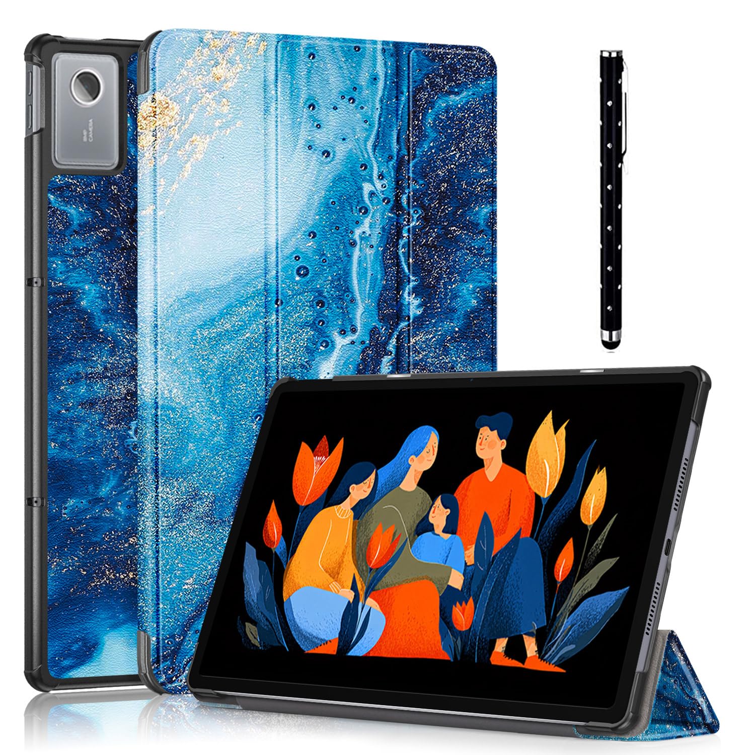 Custodia Per Lenovo Idea Tab Plus 12.1" TB365FC – EVA Antiurto Con Supporto, Tracolla Regolabile E Maniglia (blu)