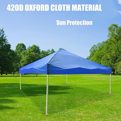 Miniatura 3 de Toldo de repuesto de 10 x 10 pies, tela Oxford 420D, cubierta de repuesto para tienda de campaña de pierna recta, solo tela superior (azul)