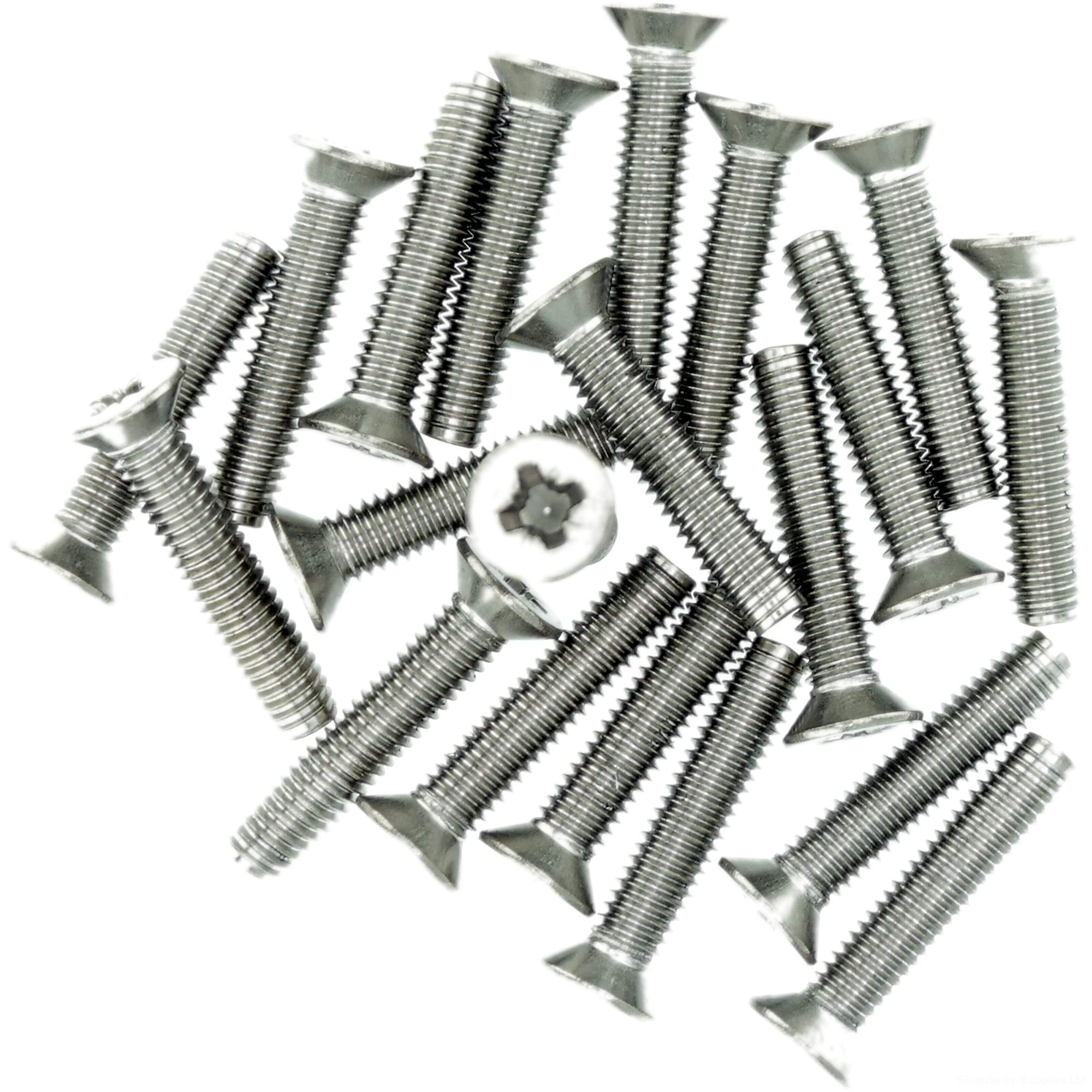 Singularity Supplies M5 (5Mm X 16Mm) Pozi Countersunk Thread Rolling Screw - Stainless Steel (A2) (Pack Of 20)