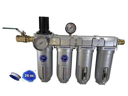 Miniatura 2 de THB 4 etapas de alto flujo serie 90 industrial ultra limpio filtro de aire comprimido combinación de secadora (1 pulgada NPT, 11 oz, drenaje manual)