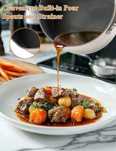 Miniatura 6 de ChefRobot - Juego de utensilios de cocina de cerámica antiadherente, juego de ollas y sartenes saludables de inducción, juego de ollas y sartenes no