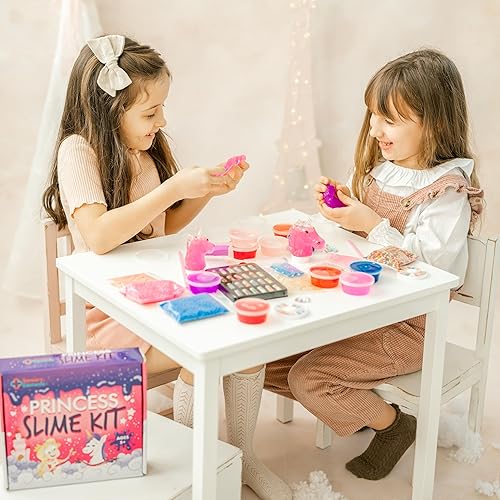 Miniatura 9 de Kit de slime de princesa para niñas, slime prefabricado colorido a base de agua, brilla en la oscuridad, polvo de purpurina, kit de unicornio de