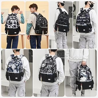 Childrens Backpacks for Boys, Elementary Middle School Bags for Teens, Boys Casual Bookbags Travel Daypack